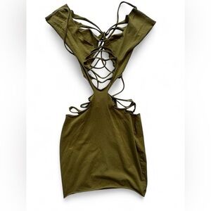 Tiger Mist Olive Green Strappy Dress XS